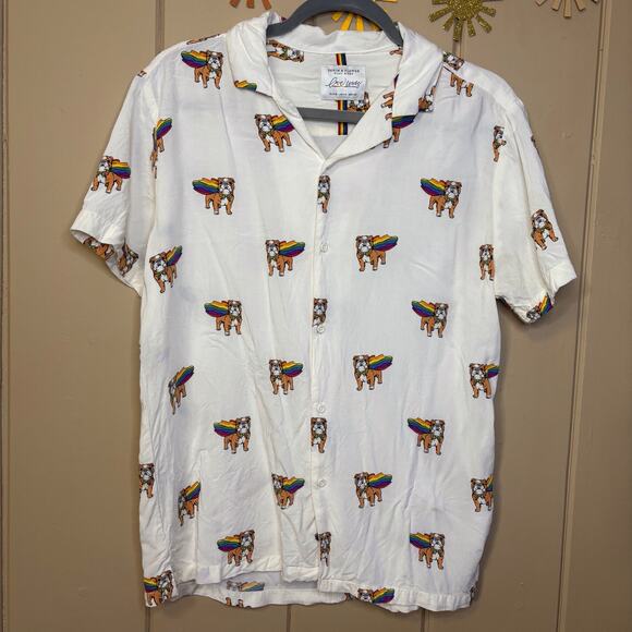 Denim & Flower Other - Love wins Denim and Flower Ricky Singh button down short sleeve shirt medium
